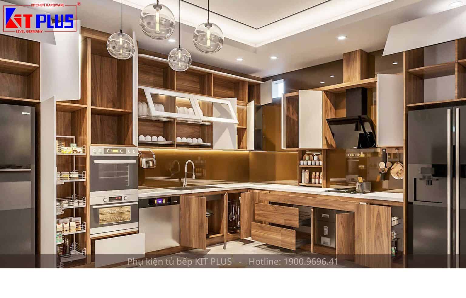Phụ kiện thông minh KITPLUS khi thiết kế tủ bếp